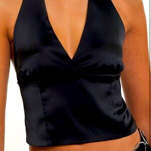 Silence + Noise Erika Satin Halter Top Black 
Size: SMALL
NWT